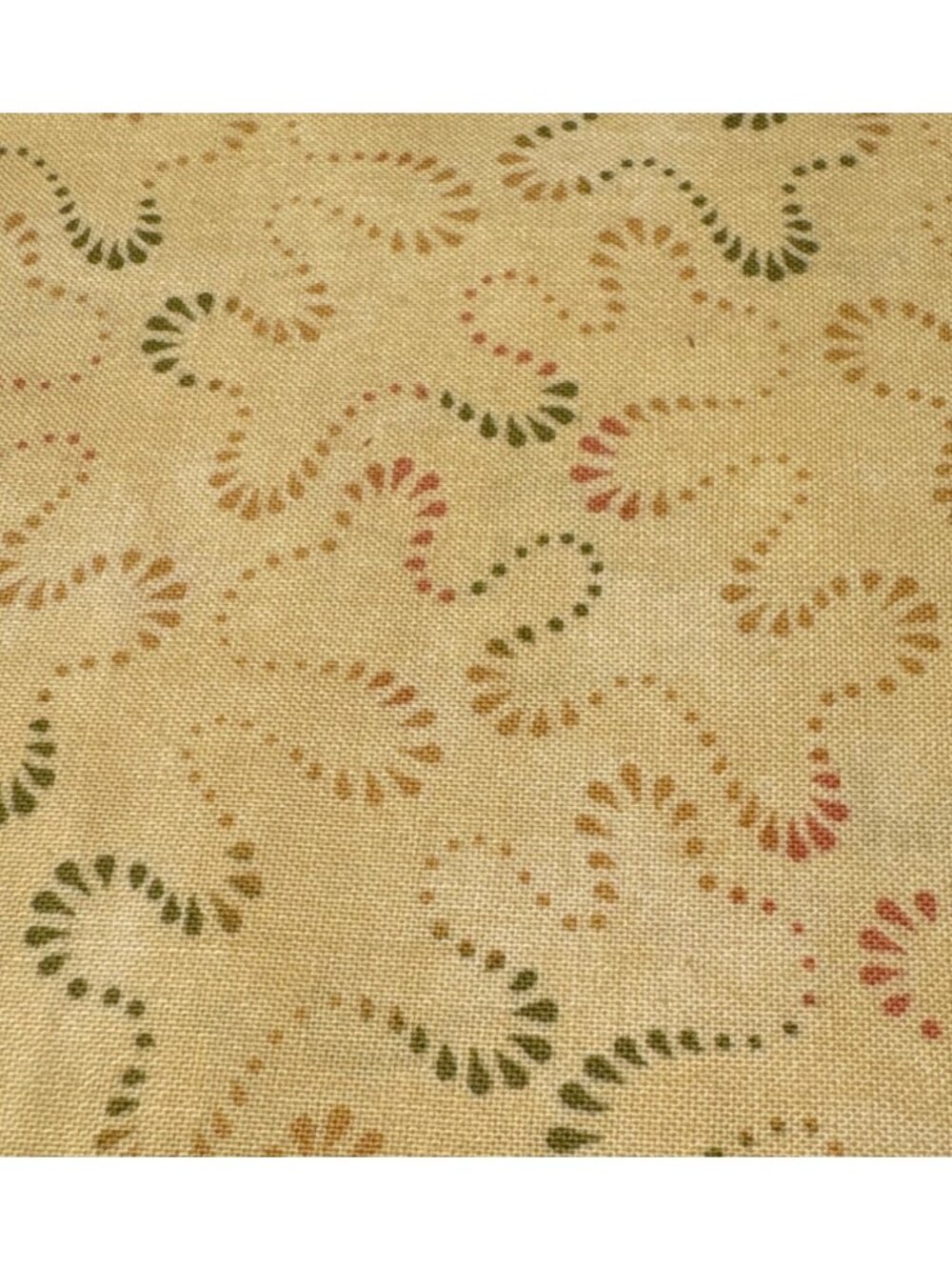 Vintage-Inspired 18x22" Cotton Fat Quarter Fabric Multicolor Squiggly Pattern